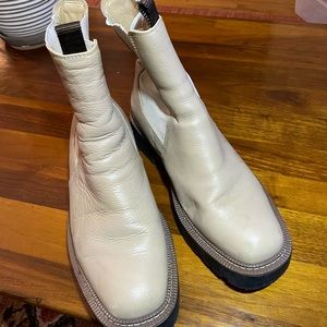 Waterproof cream colored boots